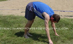 Dynamic exercises for volleyball hand walks