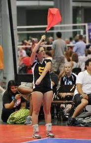 volleyball handling fault first referee signal